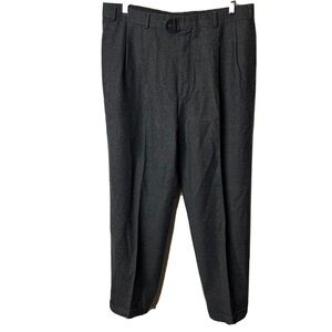 Brooks Brothers 100% Wool Dress Pants Pleated Front Gray Men’s Size 35R Career